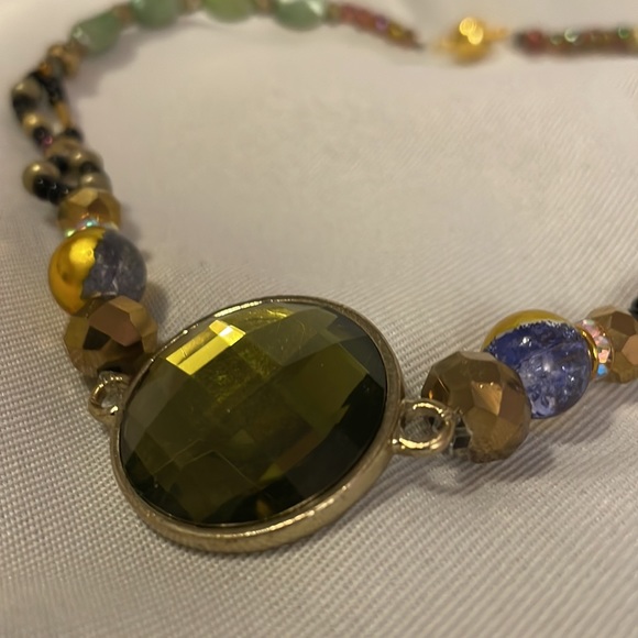 Handmade Jewelry Beaded Boho Glam Choker Necklace w Upcycled & New Beads - Picture 2 of 8